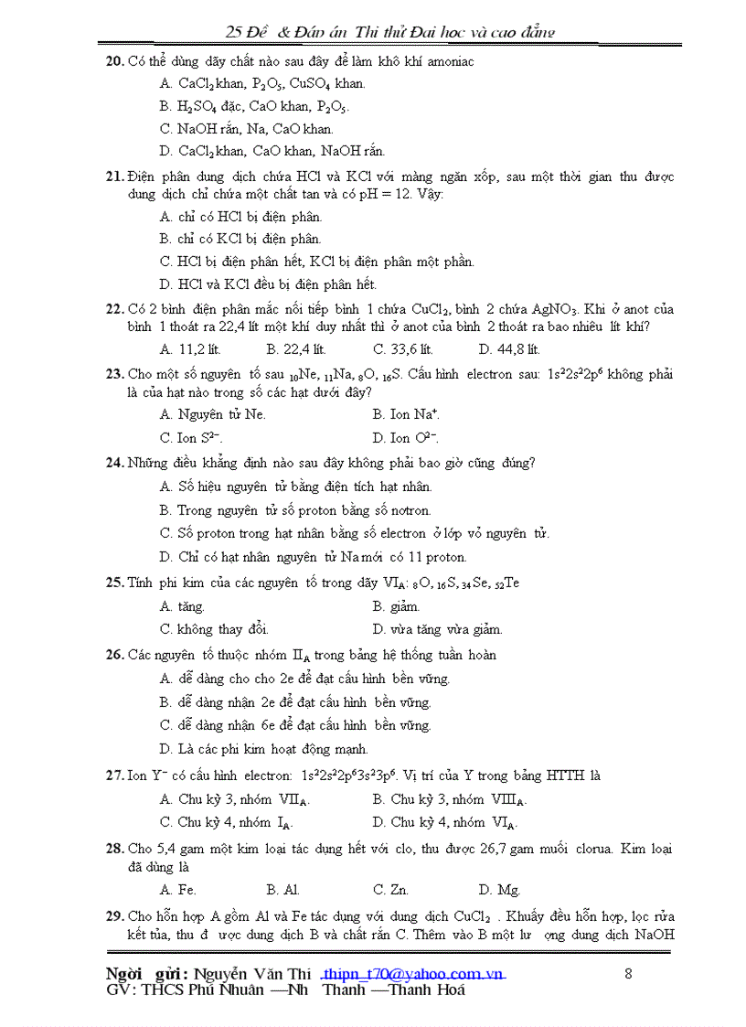 image for page 25 đề đáp án hóa học thi thử đại hoc và cao đẳng