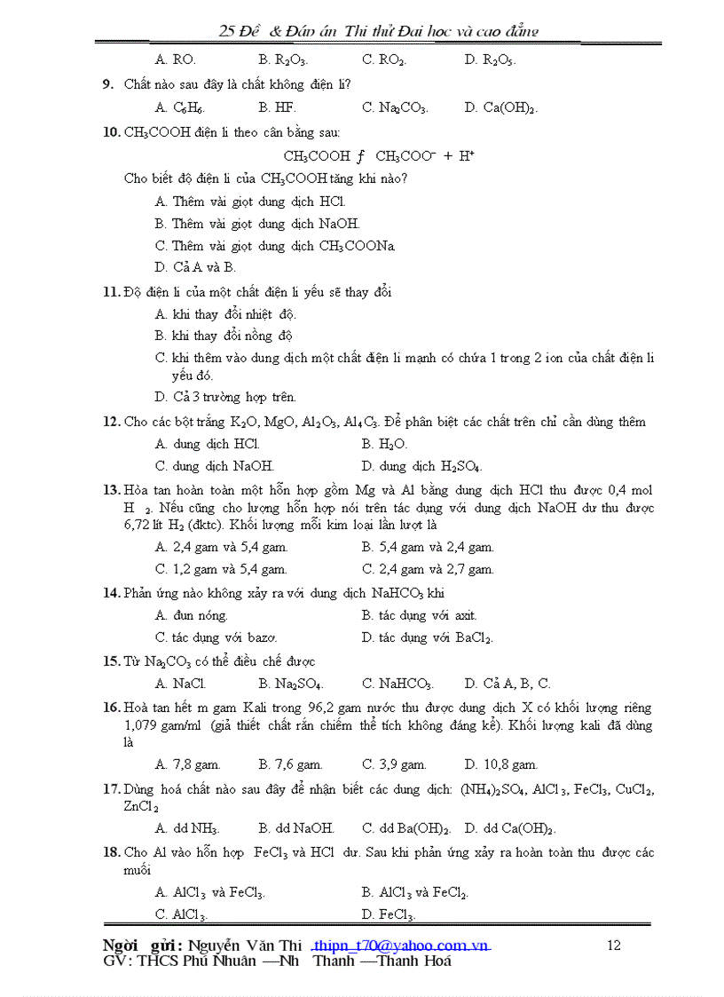 image for page 25 đề đáp án hóa học thi thử đại hoc và cao đẳng