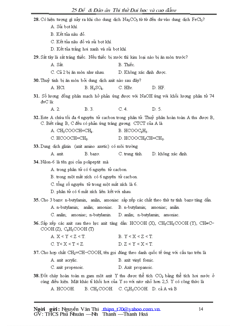 image for page 25 đề đáp án hóa học thi thử đại hoc và cao đẳng