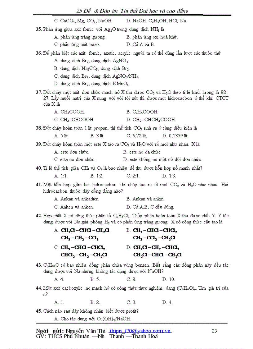 image for page 25 đề đáp án hóa học thi thử đại hoc và cao đẳng