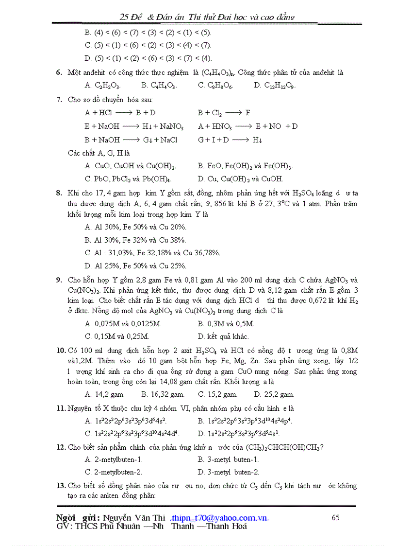 image for page 25 đề đáp án hóa học thi thử đại hoc và cao đẳng