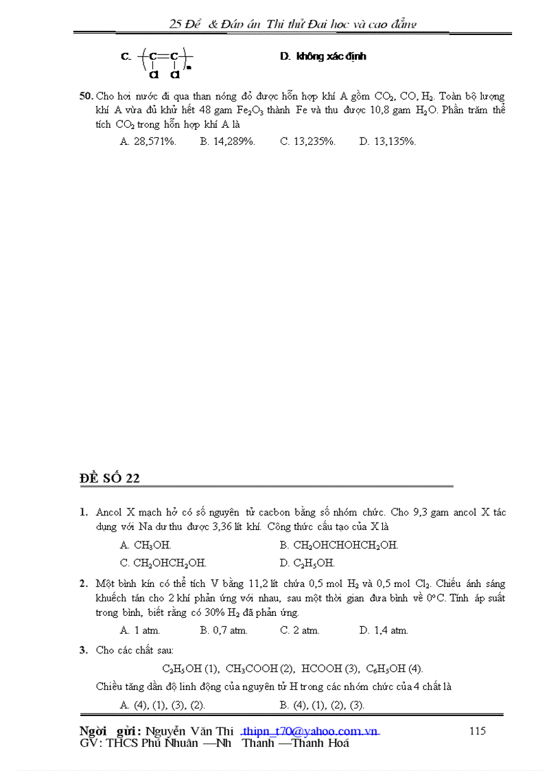 image for page 25 đề đáp án hóa học thi thử đại hoc và cao đẳng