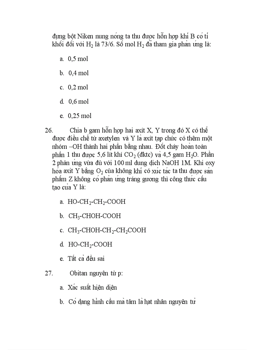 image for page 300 câu hỏi TNKQ Hóa ôn thi TN THPT