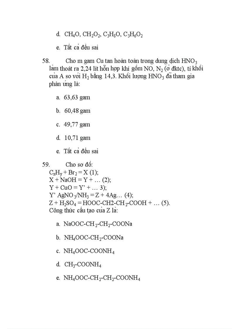 image for page 300 câu hỏi TNKQ Hóa ôn thi TN THPT