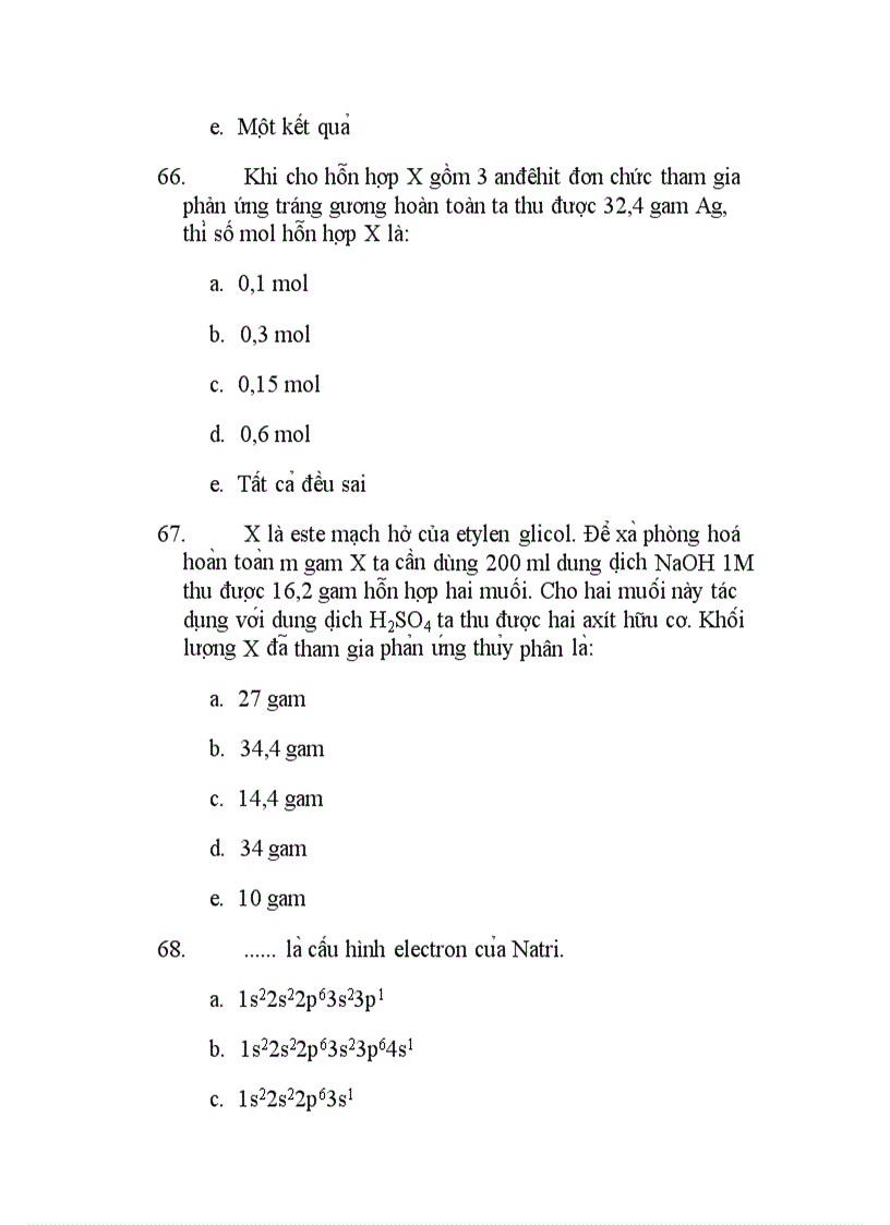 image for page 300 câu hỏi TNKQ Hóa ôn thi TN THPT