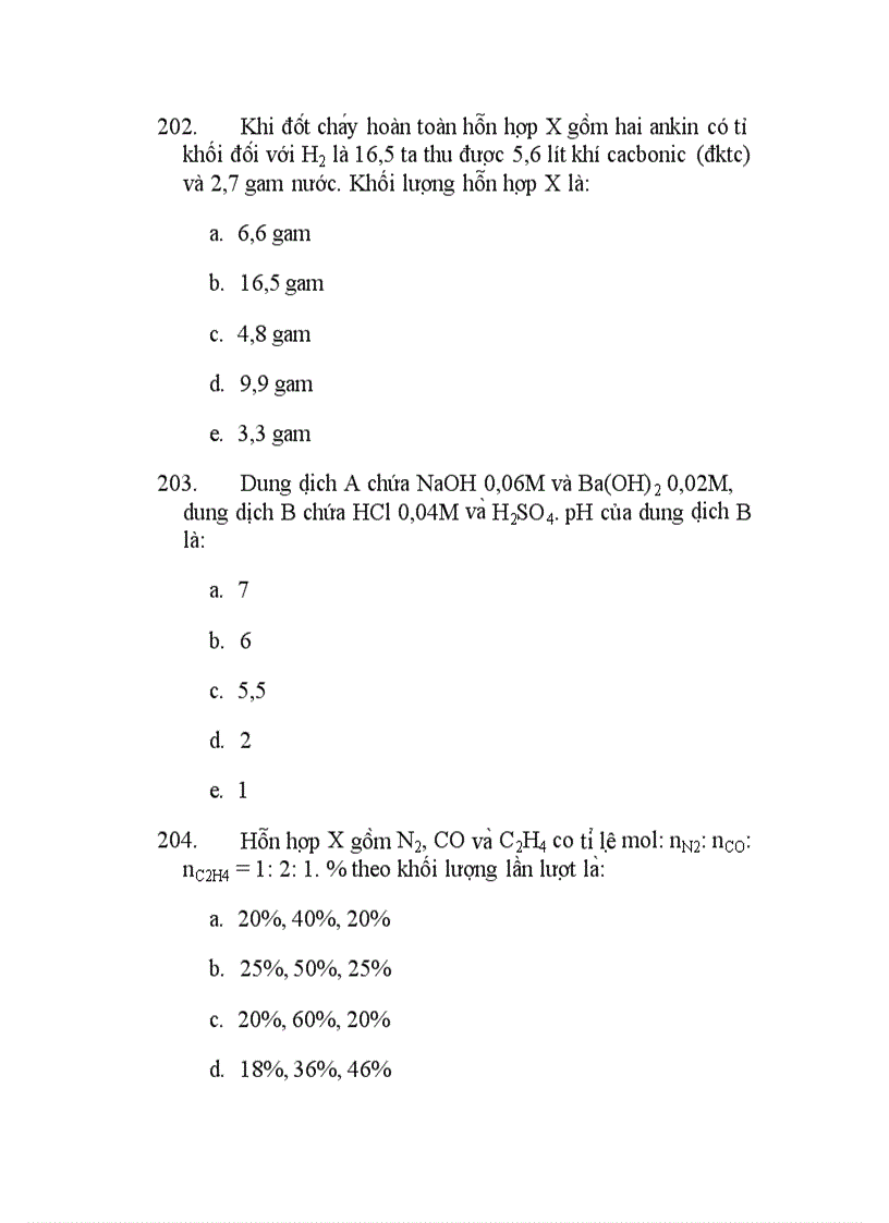 image for page 300 câu hỏi TNKQ Hóa ôn thi TN THPT
