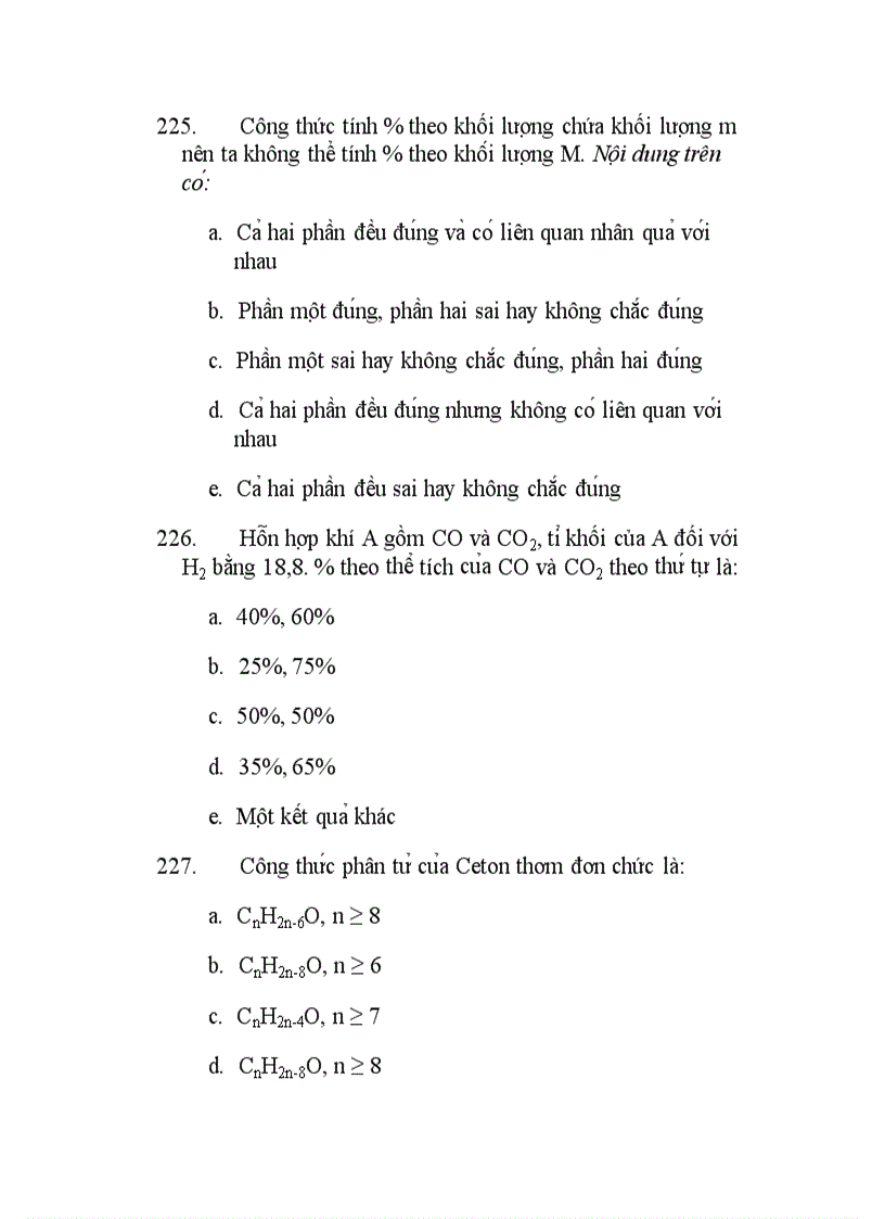 image for page 300 câu hỏi TNKQ Hóa ôn thi TN THPT