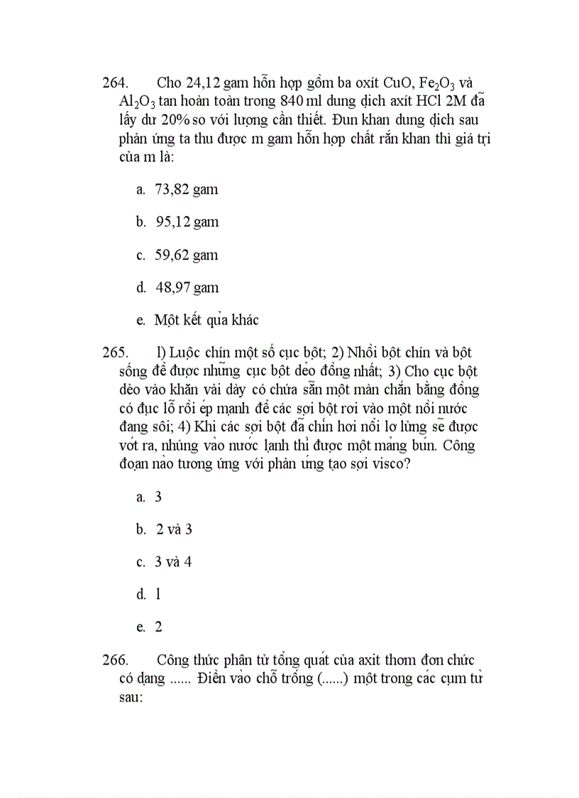 image for page 300 câu hỏi TNKQ Hóa ôn thi TN THPT