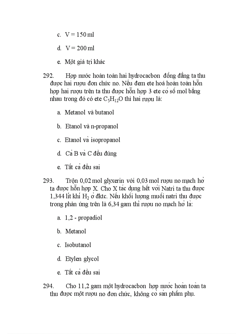 image for page 300 câu hỏi TNKQ Hóa ôn thi TN THPT