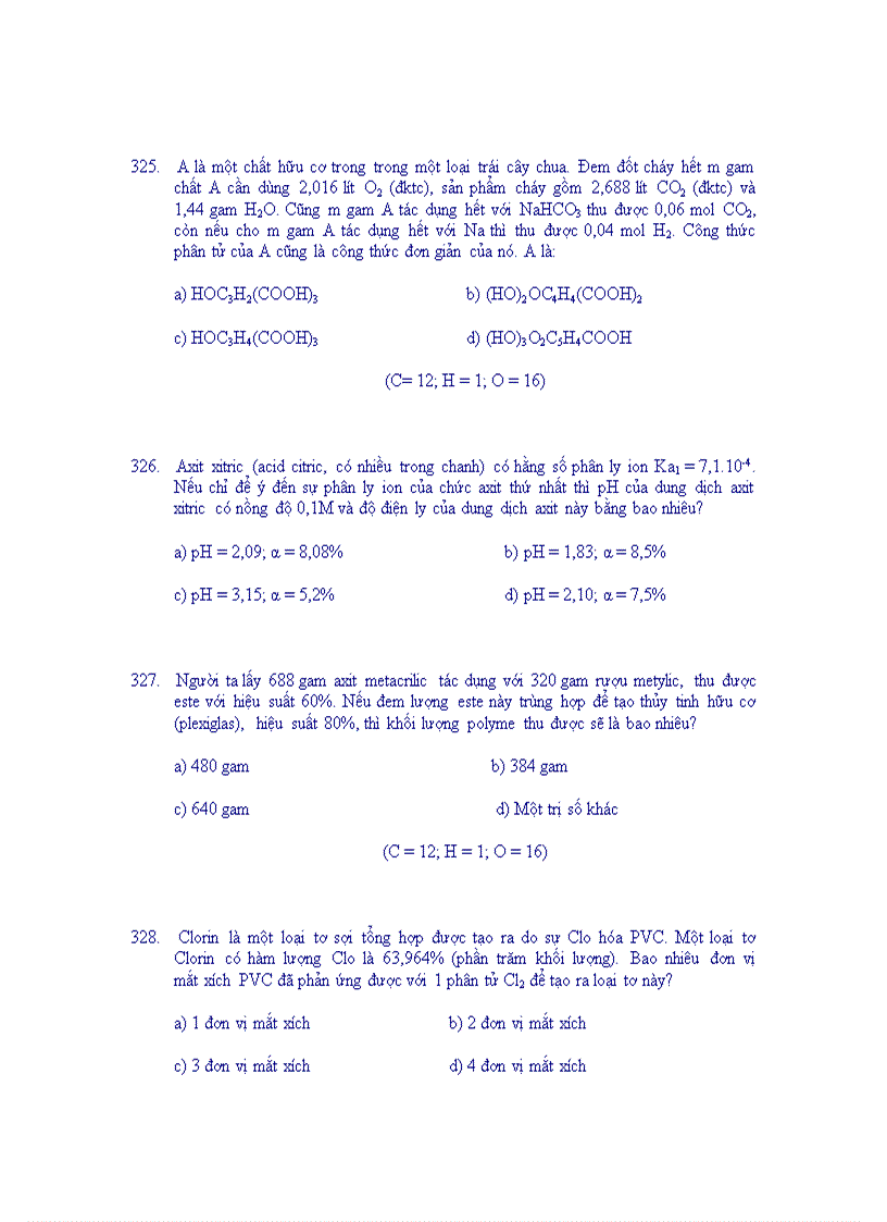 image for page 352 bai trac nghiem hoa huu co