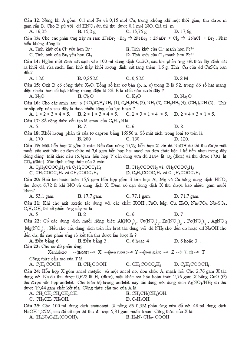 image for page 4 de thi thu DH va dap an hay