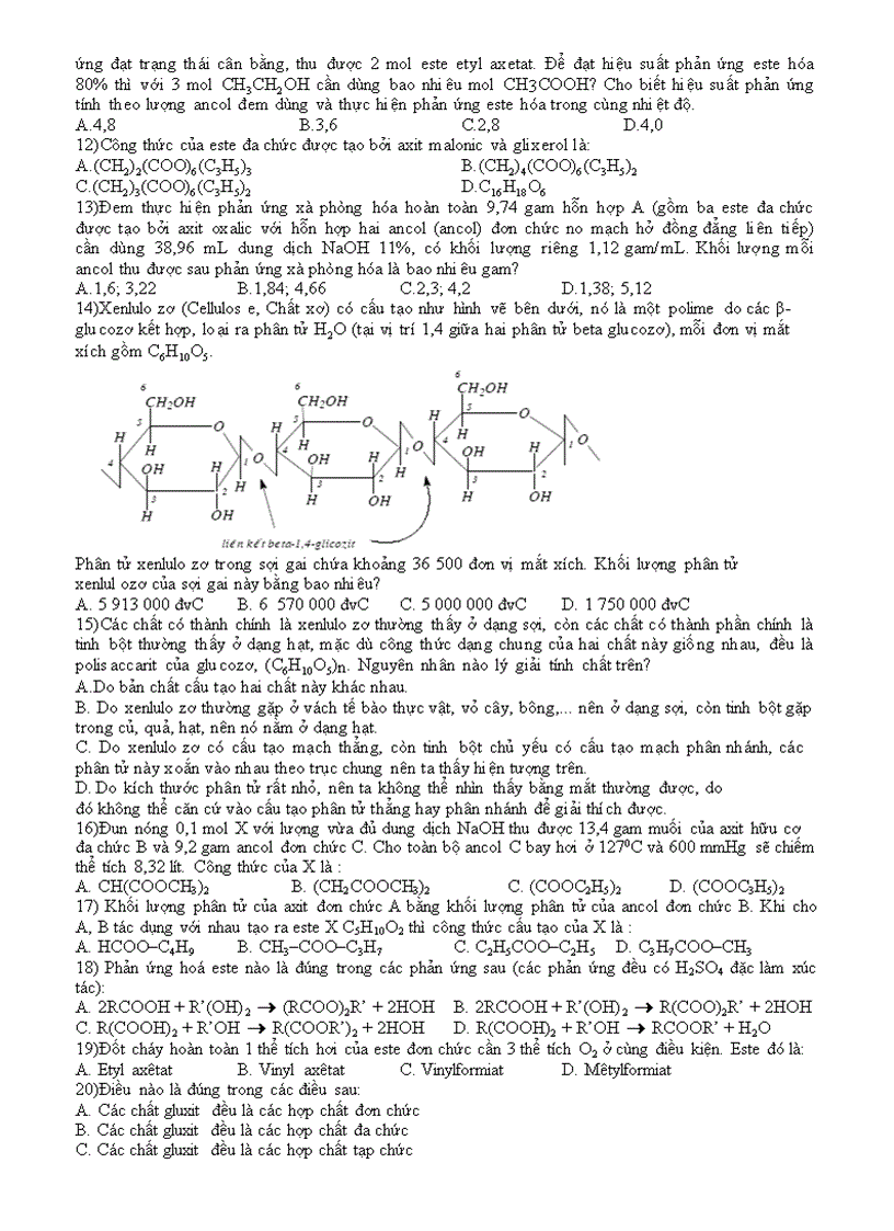 image for page 40 bài trắc nghiêm hay chương i và ii lớp 12nc