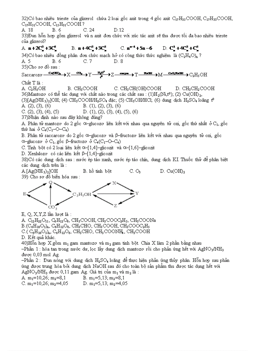image for page 40 bài trắc nghiêm hay chương i và ii lớp 12nc