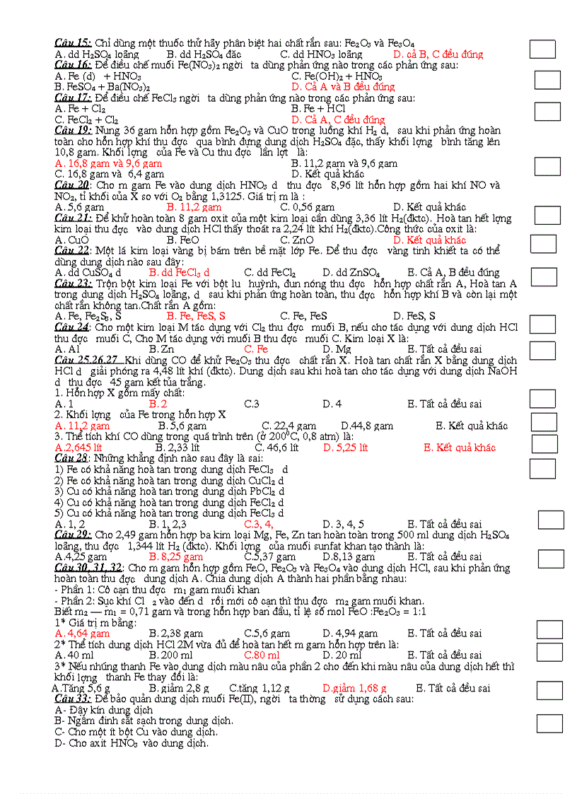 image for page 50 câu trắc nghiệm phần Fe