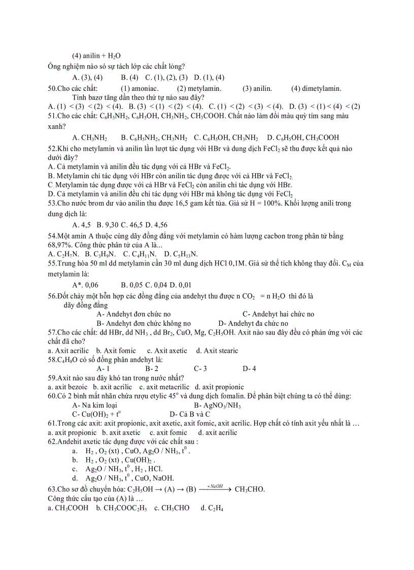 image for page 500 câu hỏi hóa học