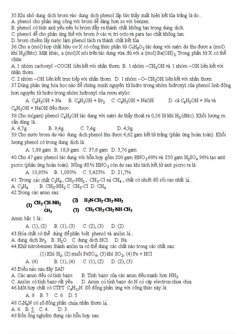 image for page 500 câu hỏi TN hóa