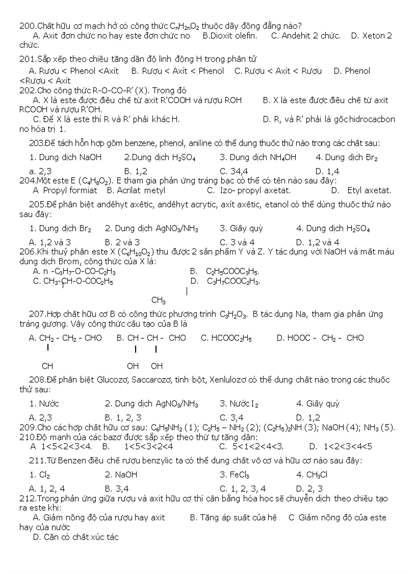 image for page 500 câu hỏi trắc nghiệm hóa
