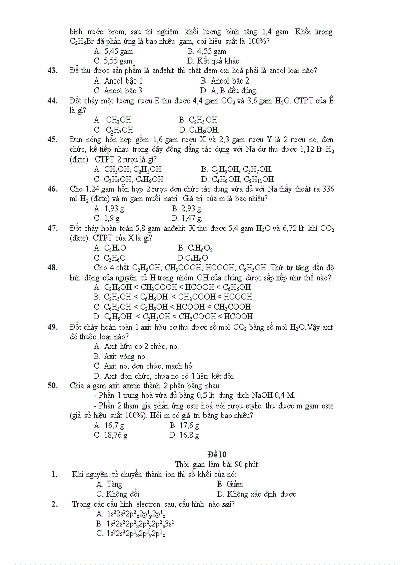 image for page 500 cau trac nghiem thi thu DH