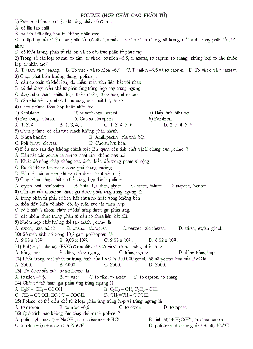 image for page 63 bai trac nghiem polime moi