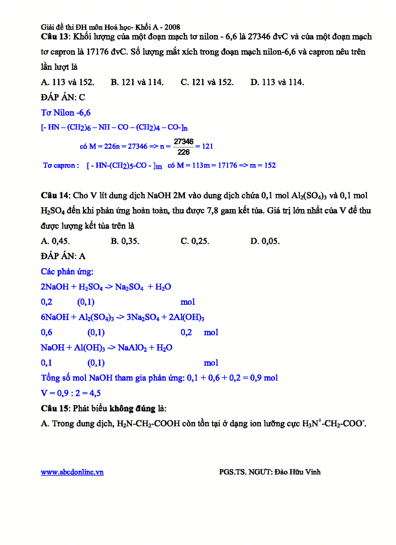 image for page Bài giải chi tiết đề thi đại học khối A của thẩy Đào Hữu Vinh