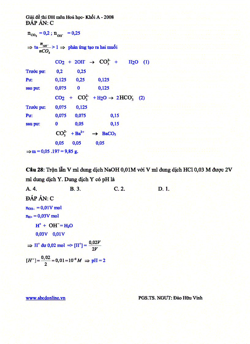 image for page Bài giải chi tiết đề thi đại học khối A của thẩy Đào Hữu Vinh