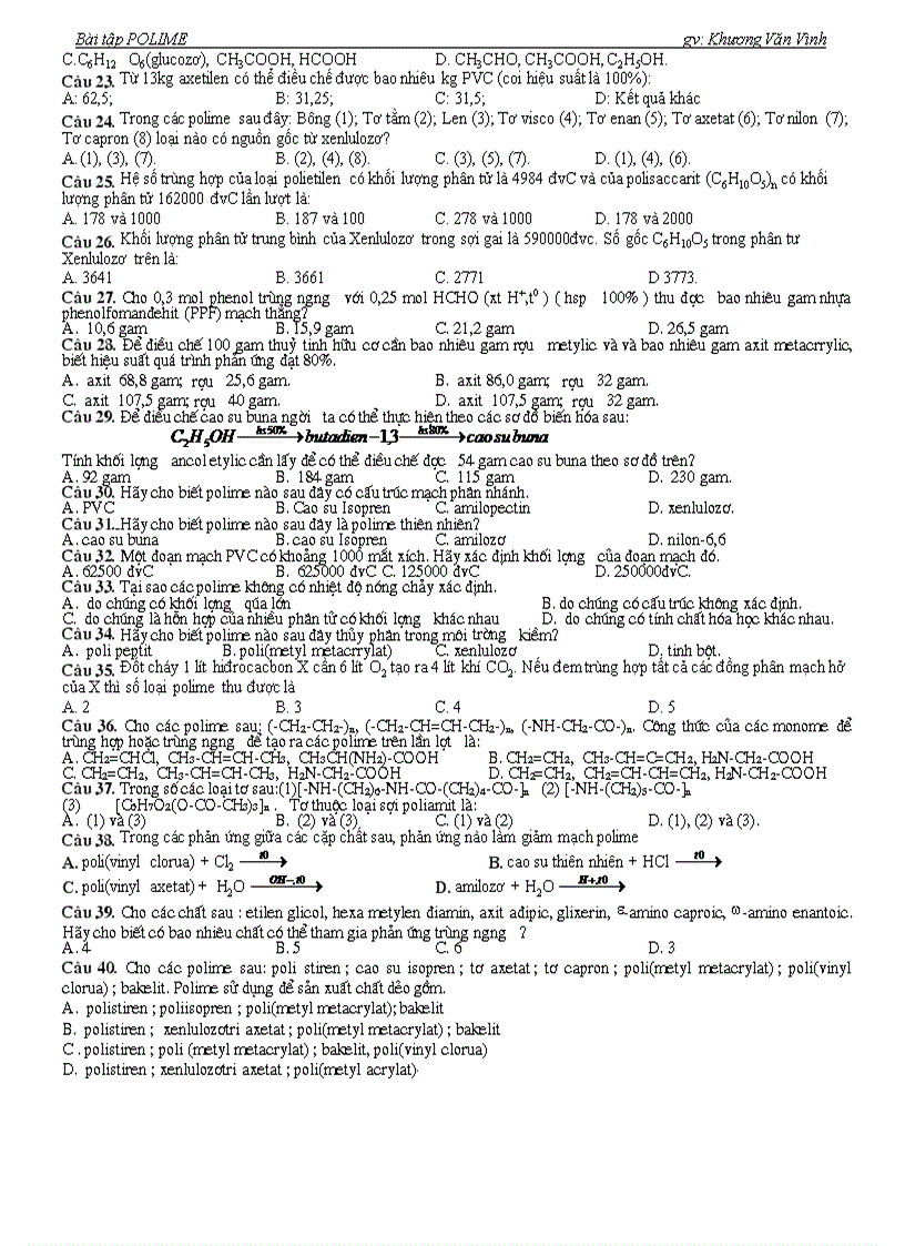 image for page Bai tap chuyen de POLIME