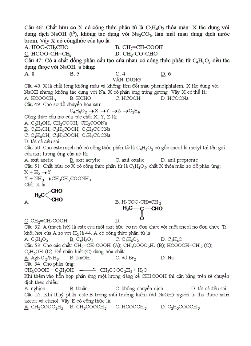 image for page Bài tập este lipit theo mức độ có đáp án rất hay