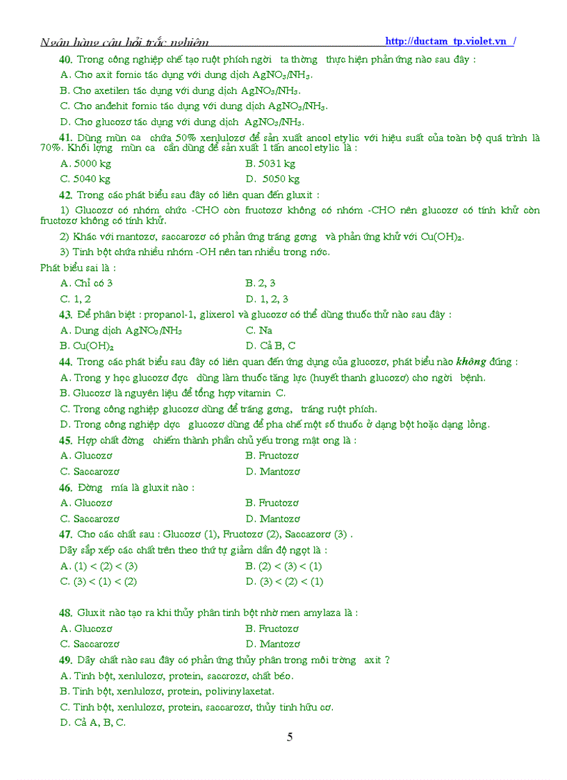 image for page Bài tập gluxit