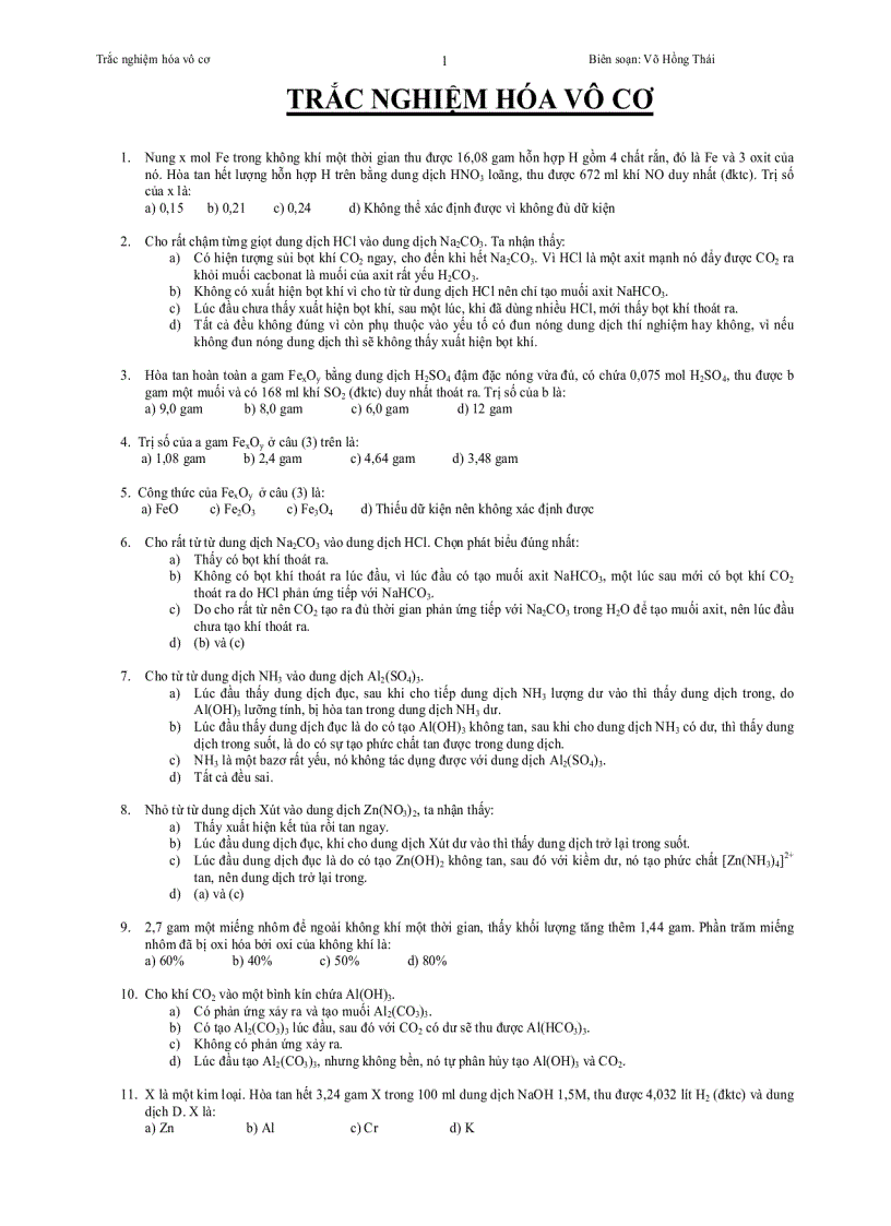 image for page Bài tập hóa học vô cơ có đáp án