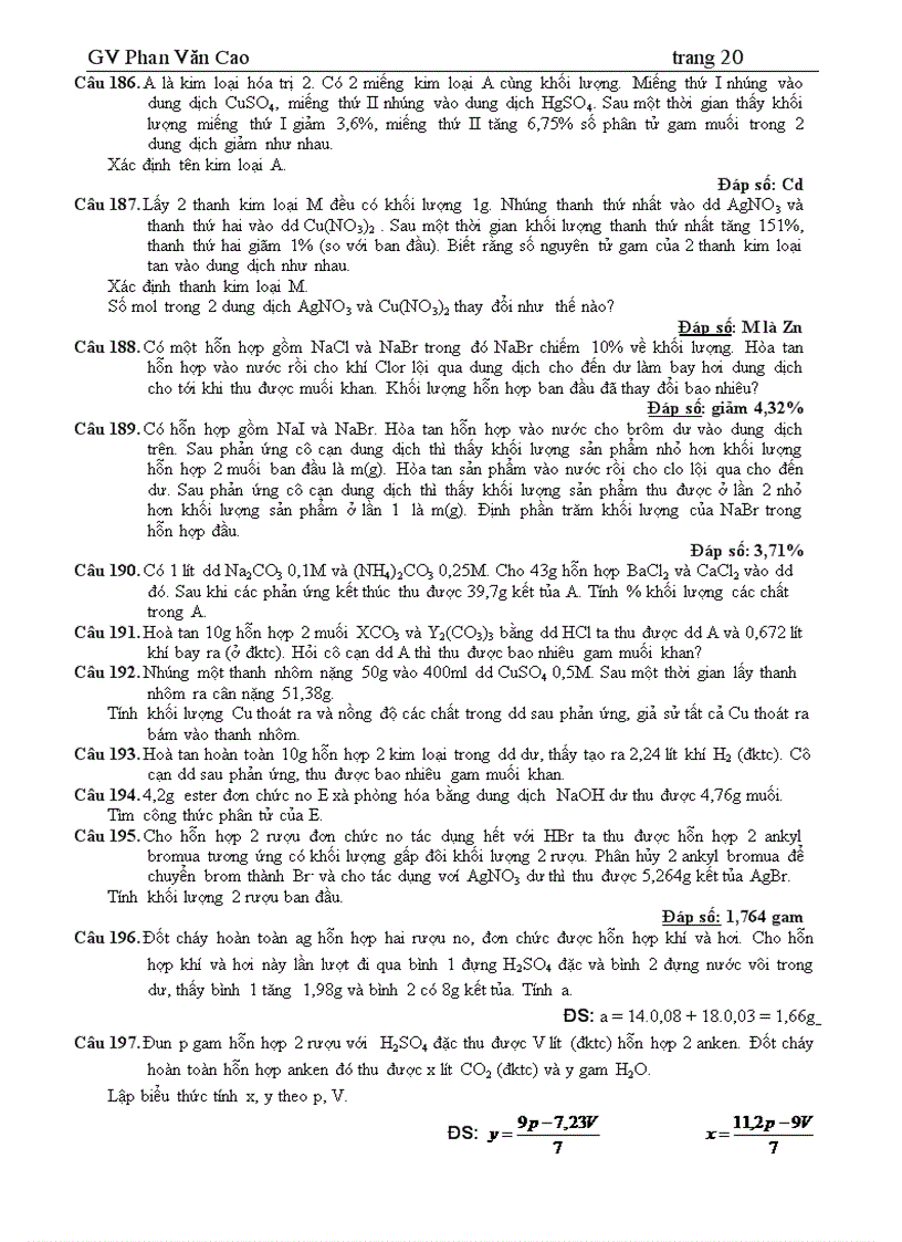 image for page Bài tập hóa vô cơ luyện thi đại học 2009