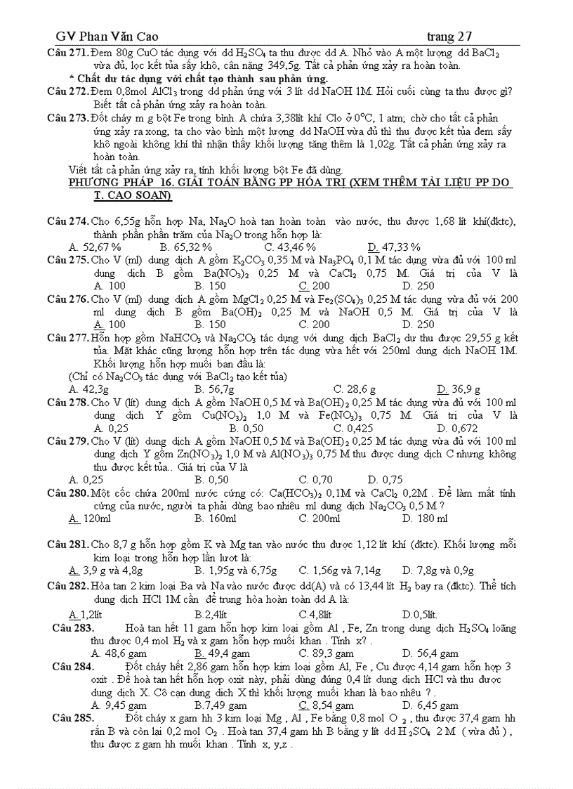image for page Bài tập hóa vô cơ luyện thi đại học 2009