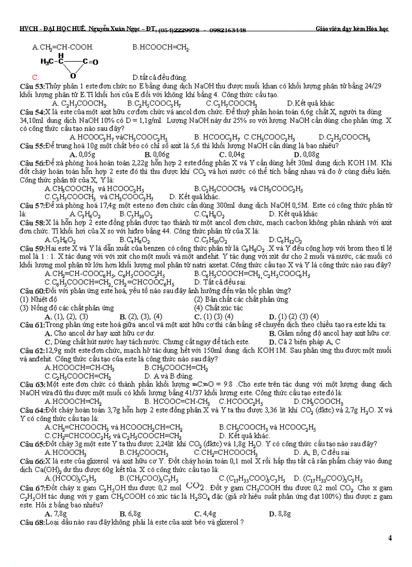 image for page Bài tập ôn thi đại học cao đẳng tnthpt tổng hợp este