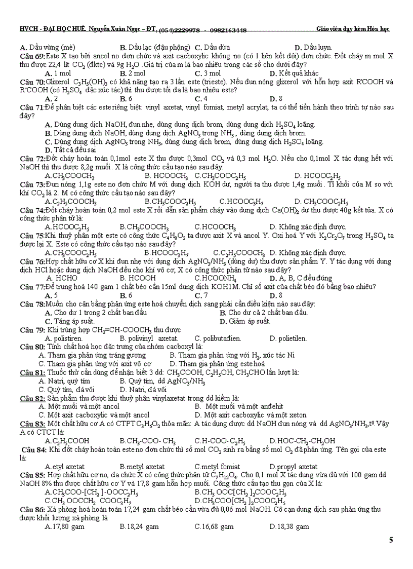 image for page Bài tập ôn thi đại học cao đẳng tnthpt tổng hợp este