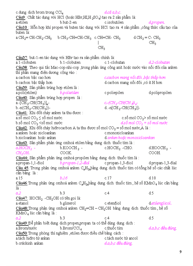 image for page Bai tap tong hop phan Hidrocacbon