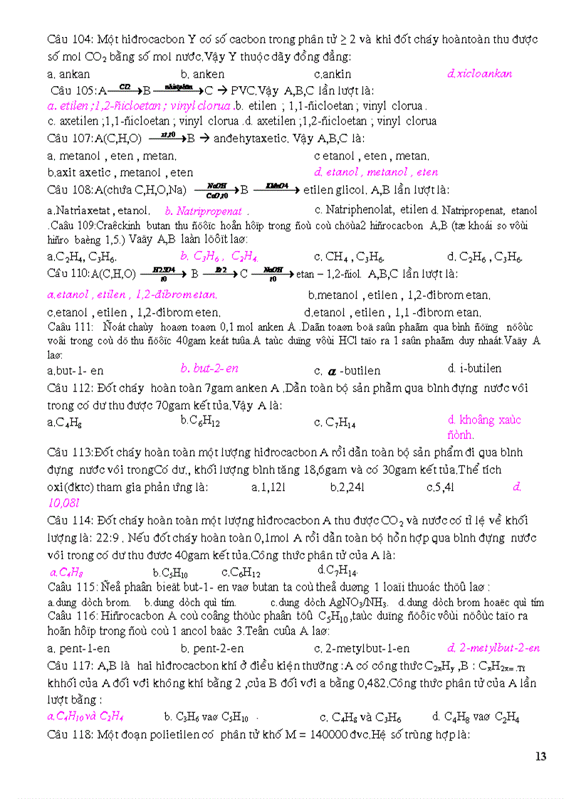 image for page Bai tap tong hop phan Hidrocacbon