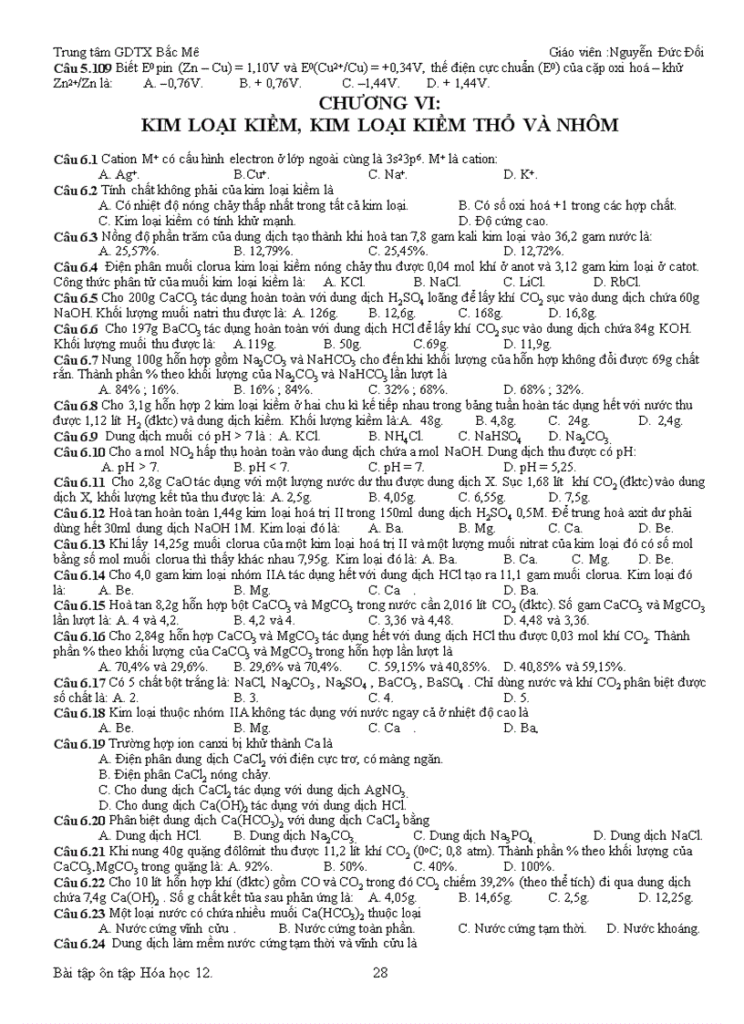 image for page Bài tập trắc nghiệm Hoa Học 12