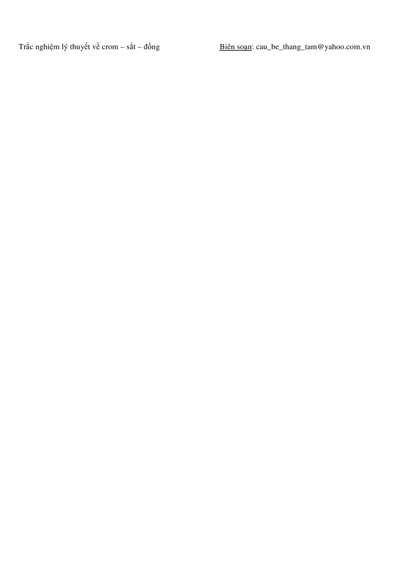 image for page Bài tập trắc nghiệm hóa học về Fe và Cu