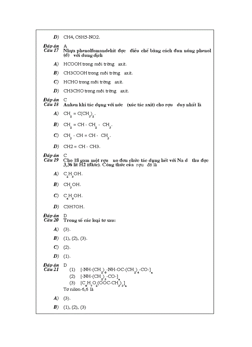 image for page Bài tập trắc nghiệm Hữu cơ