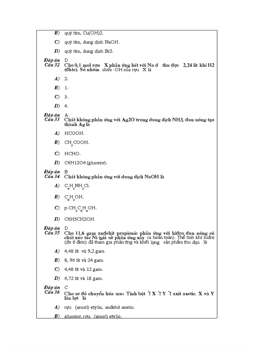 image for page Bài tập trắc nghiệm Hữu cơ