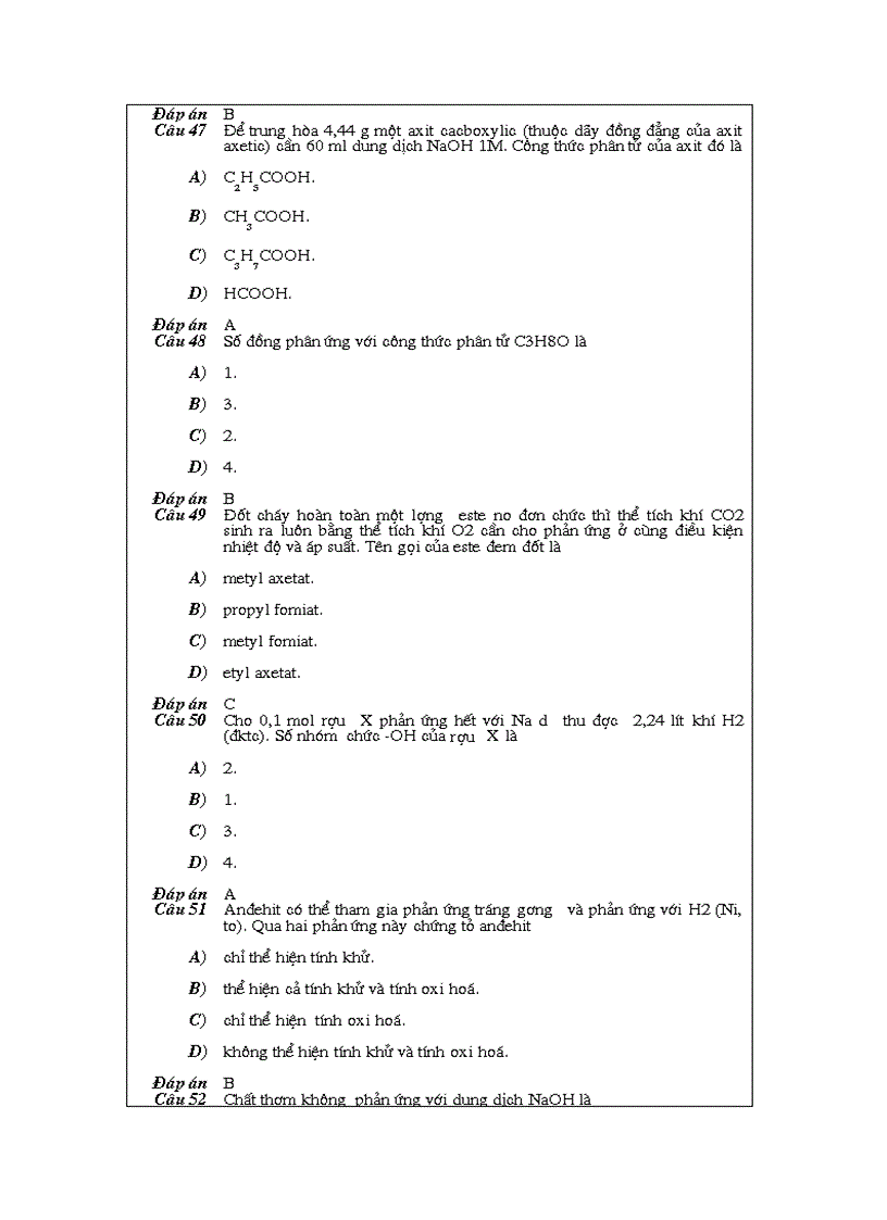 image for page Bài tập trắc nghiệm Hữu cơ
