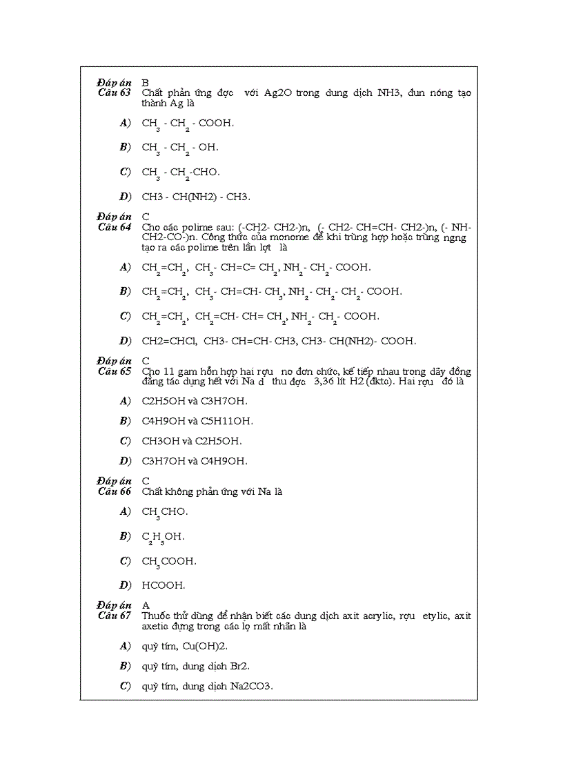 image for page Bài tập trắc nghiệm Hữu cơ