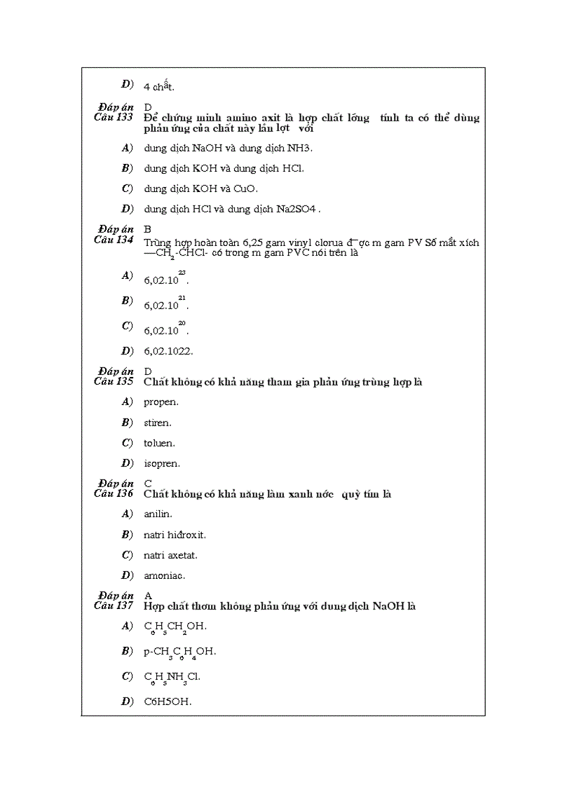 image for page Bài tập trắc nghiệm Hữu cơ