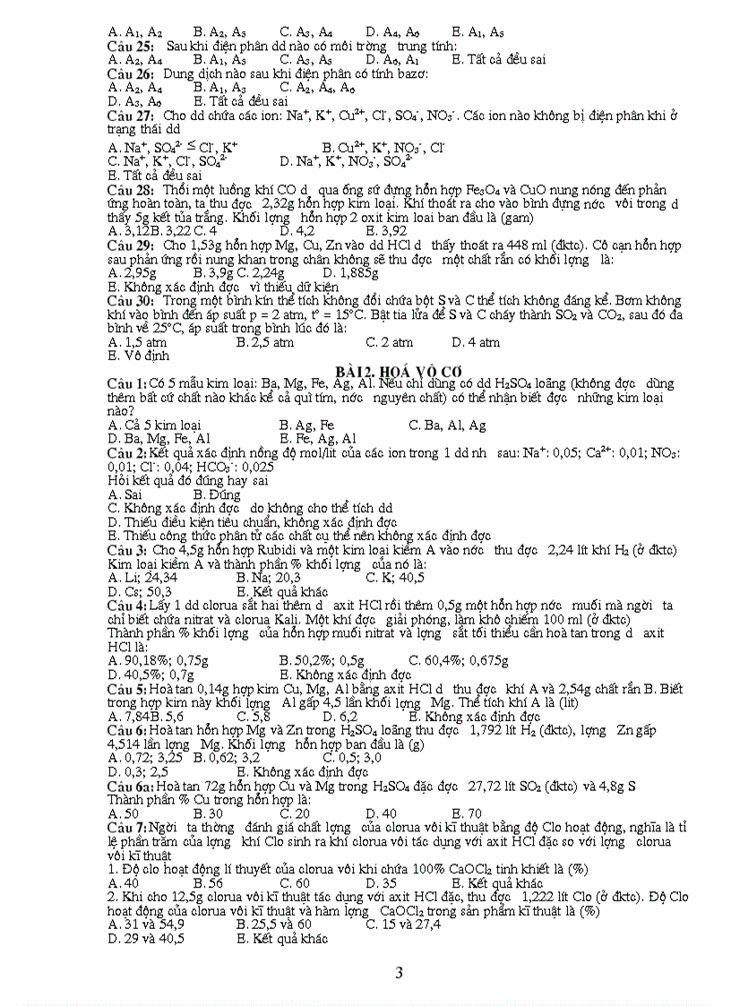 image for page Bai tap trac nghiem on thi tot nghiep 2010