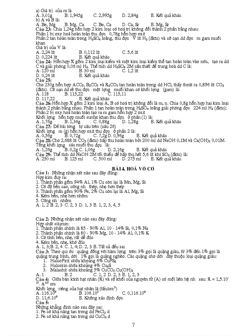 image for page Bai tap trac nghiem on thi tot nghiep 2010