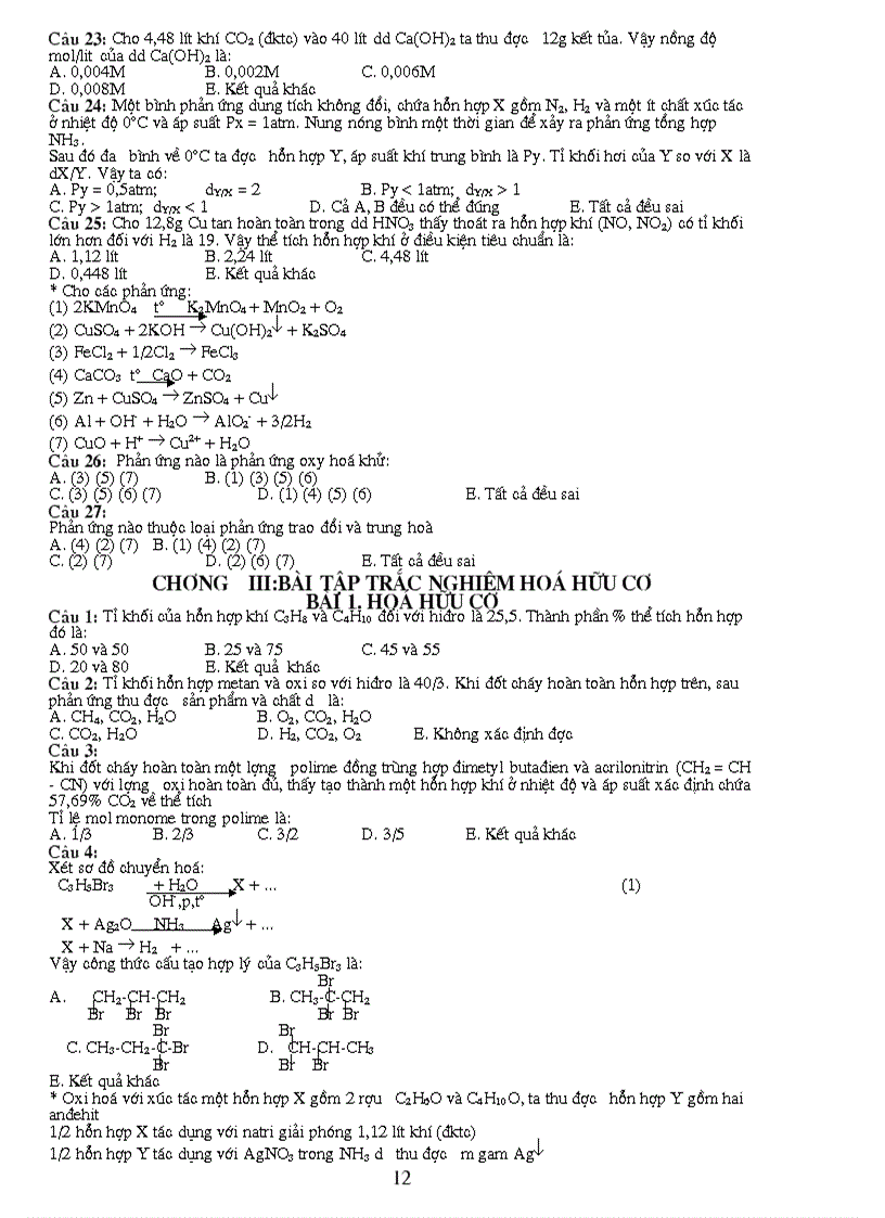 image for page Bai tap trac nghiem on thi tot nghiep 2010