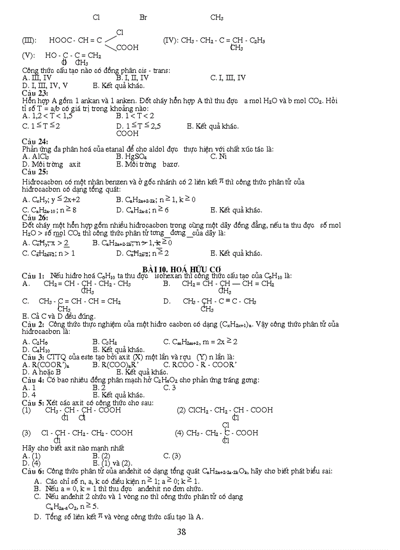 image for page Bai tap trac nghiem on thi tot nghiep 2010