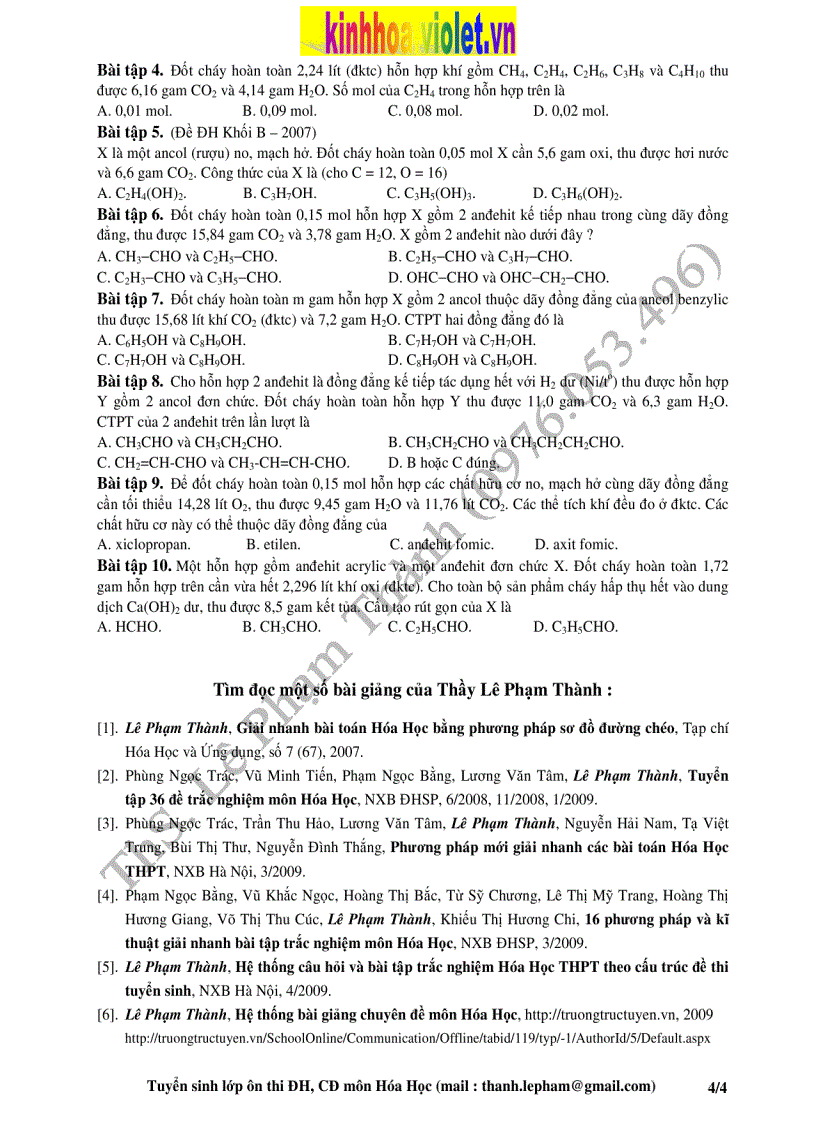 image for page Bài toán đốt trong hóa hữu cơ