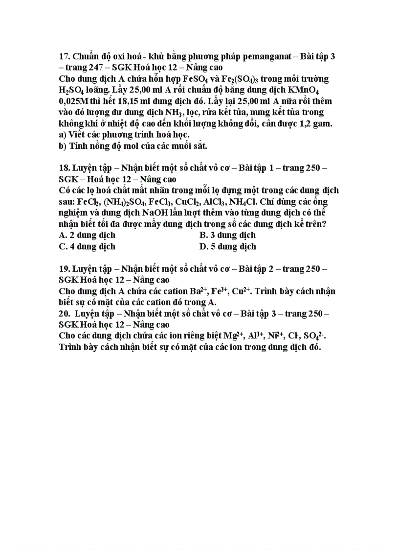 image for page Bt nhận biết chuẩn độ dd sgk