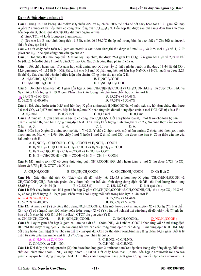 image for page Các dạng BT aminoaxit rất hay chỉ việc in