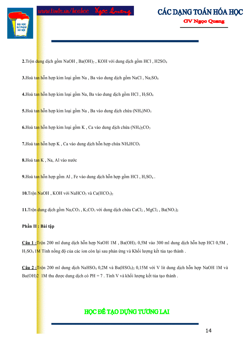 image for page Các dạng toán hóa học